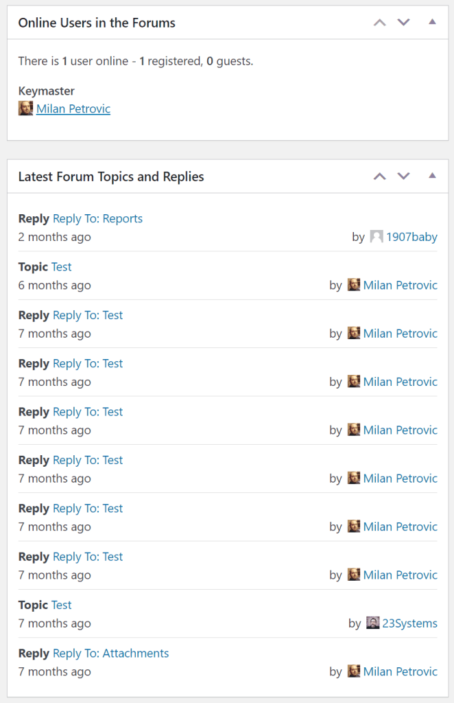 bbPress Admin Widget