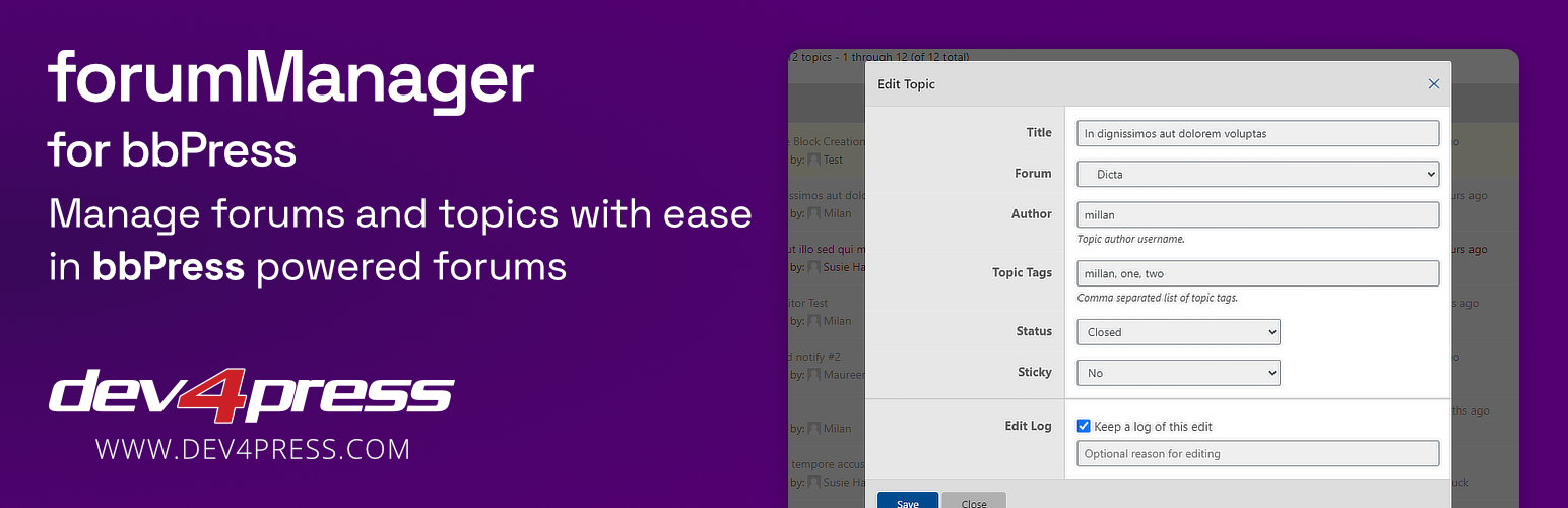forumManager for bbPress