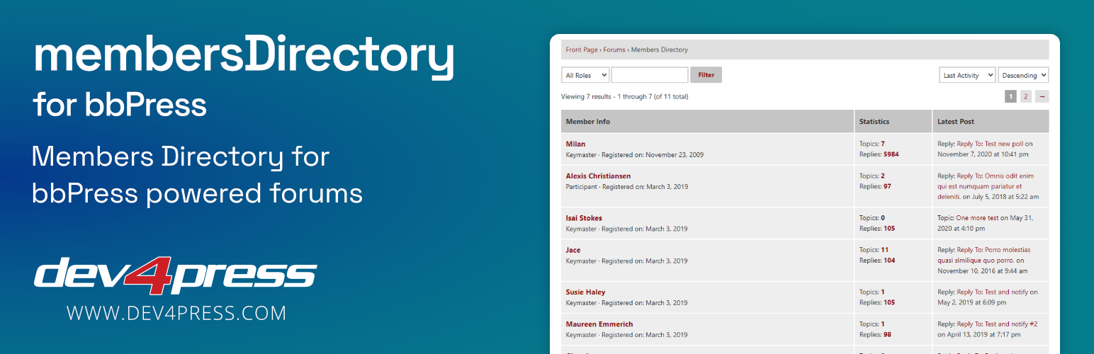 membersDirectory for bbPress